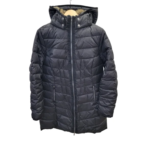 Denver Hayes Lightweight Puffer Jacket Black Hooded Winter Warm Women’s Large - Picture 3 of 17